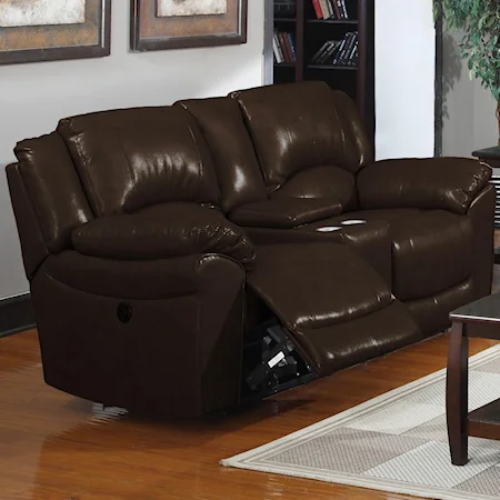 Casual Loveseat with Console and Power Recline